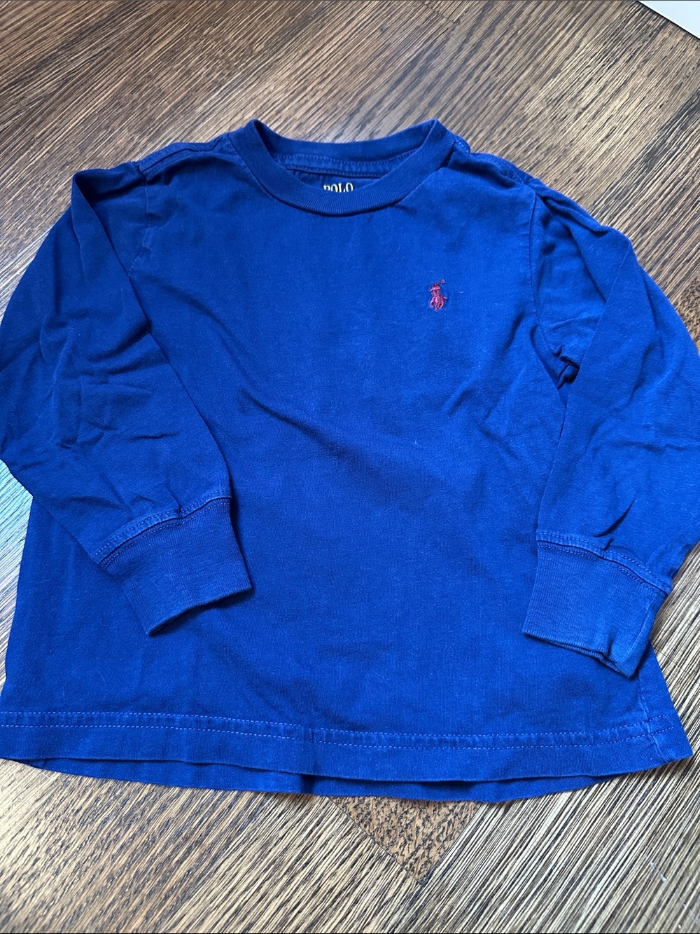 Polo by Ralph Lauren Boys Royal Blue Long-Sleeve Crewneck with Red Pony